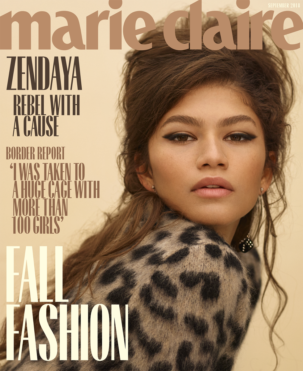 Said cover of said Marie Claire. Sweater by MaxMara; Earrings by Chanel. Photographed by Thomas Whiteside Image via MarieClaire.com