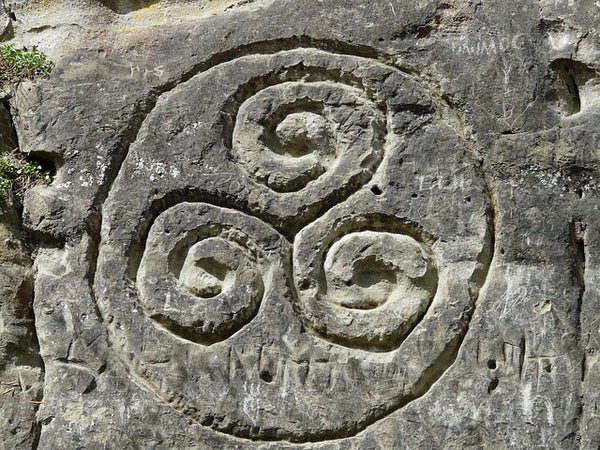  Celtic triskelion carved in stone.  