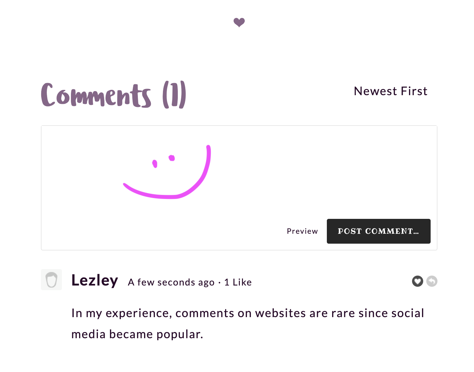Leave a comment on the website