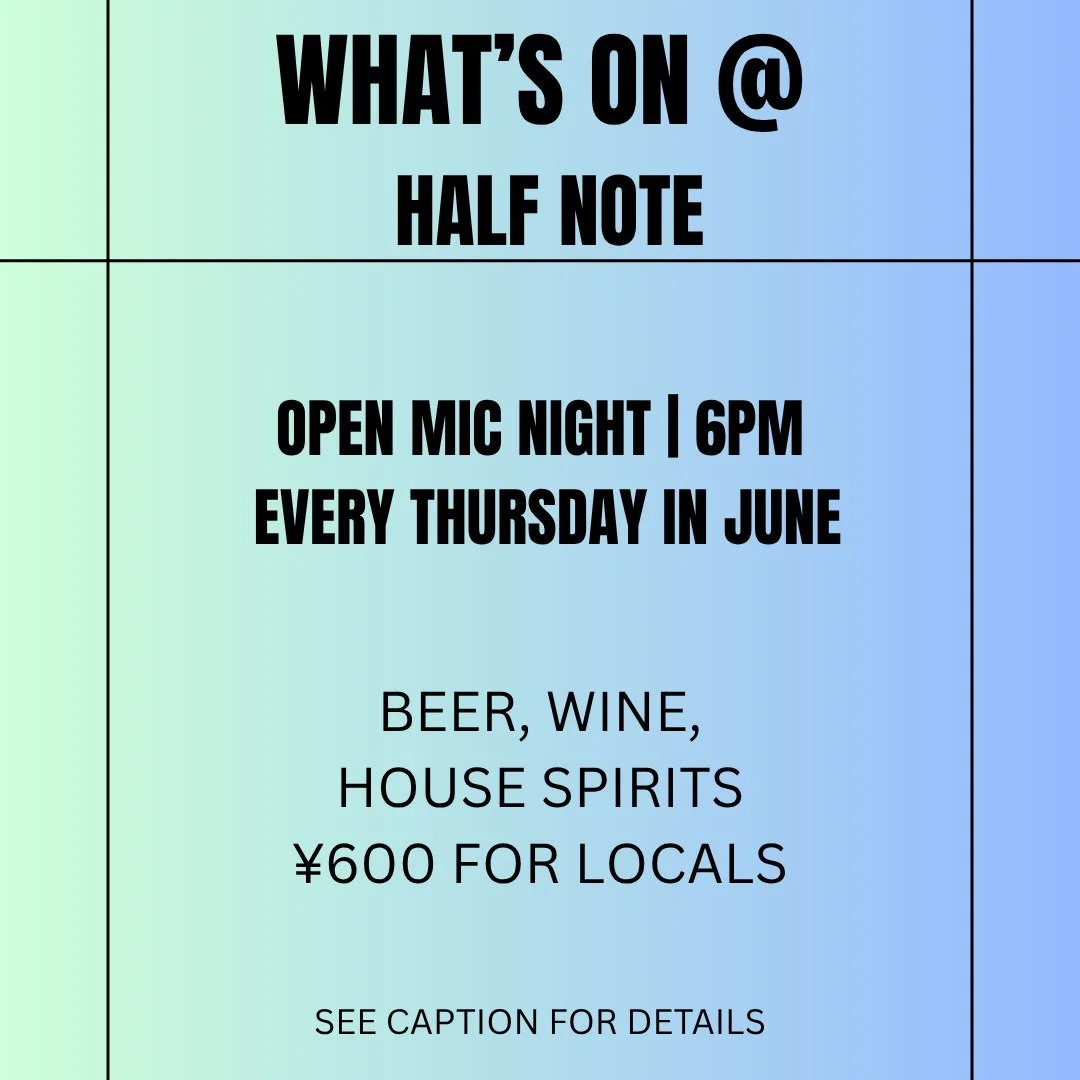 🎤 Open Mic Night is back!
Every Thursday in June from 6pm at Half Note 🎶
Whether you're a seasoned performer or just keen to give it a go, everyone is welcome! We've got most of the basics—guitars, drums, mics, triangle—ready for you t