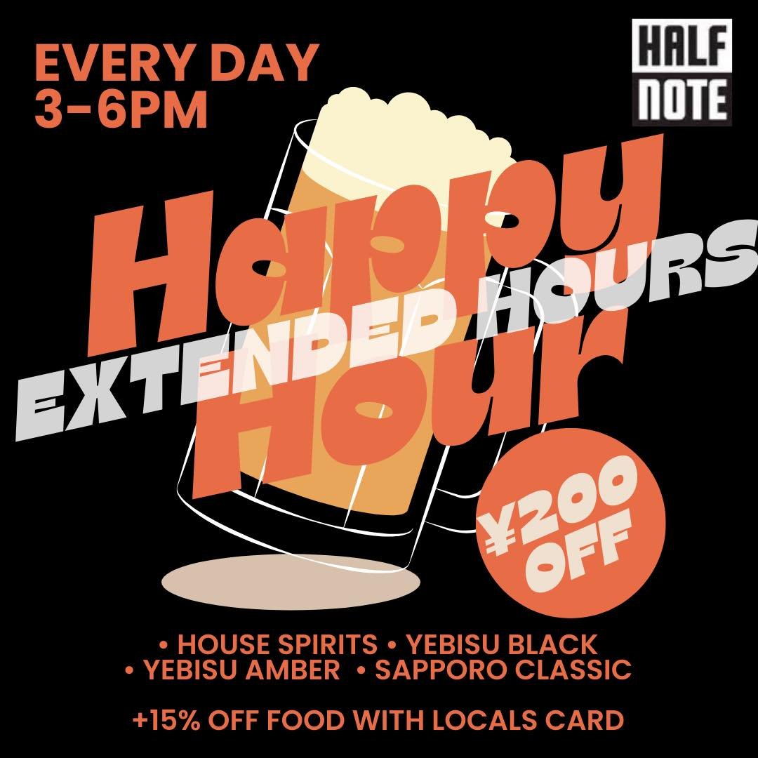 🌞Happy March!🌞
We are extending our Happy Hour Discount by an extra hour! 
Starting today our happy hour prices will run from 3-6 pm for the rest of March
Love, 
HN 💋