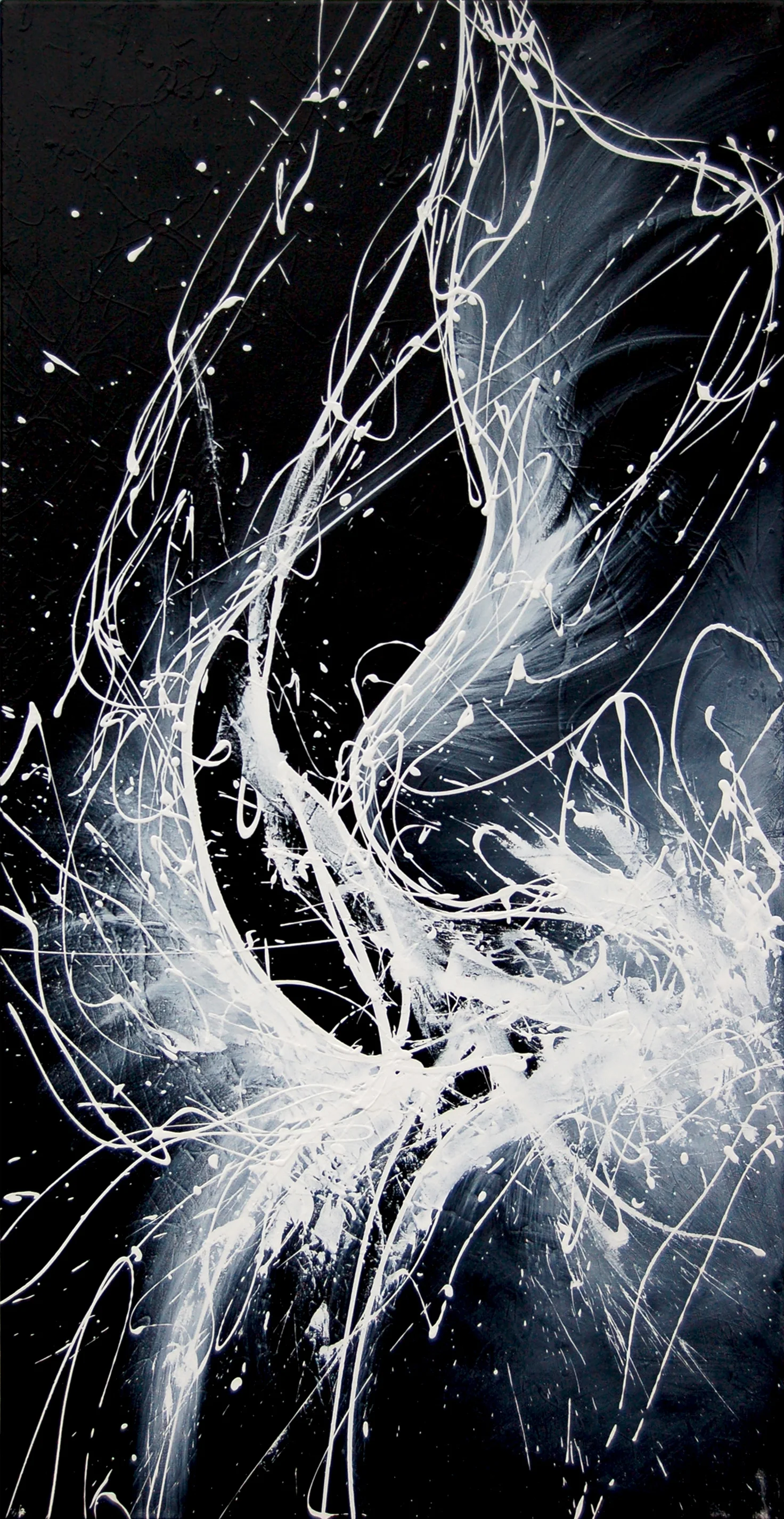“Black and White Abstract 08” (2010) - Acrylic on Canvas 62”x32”