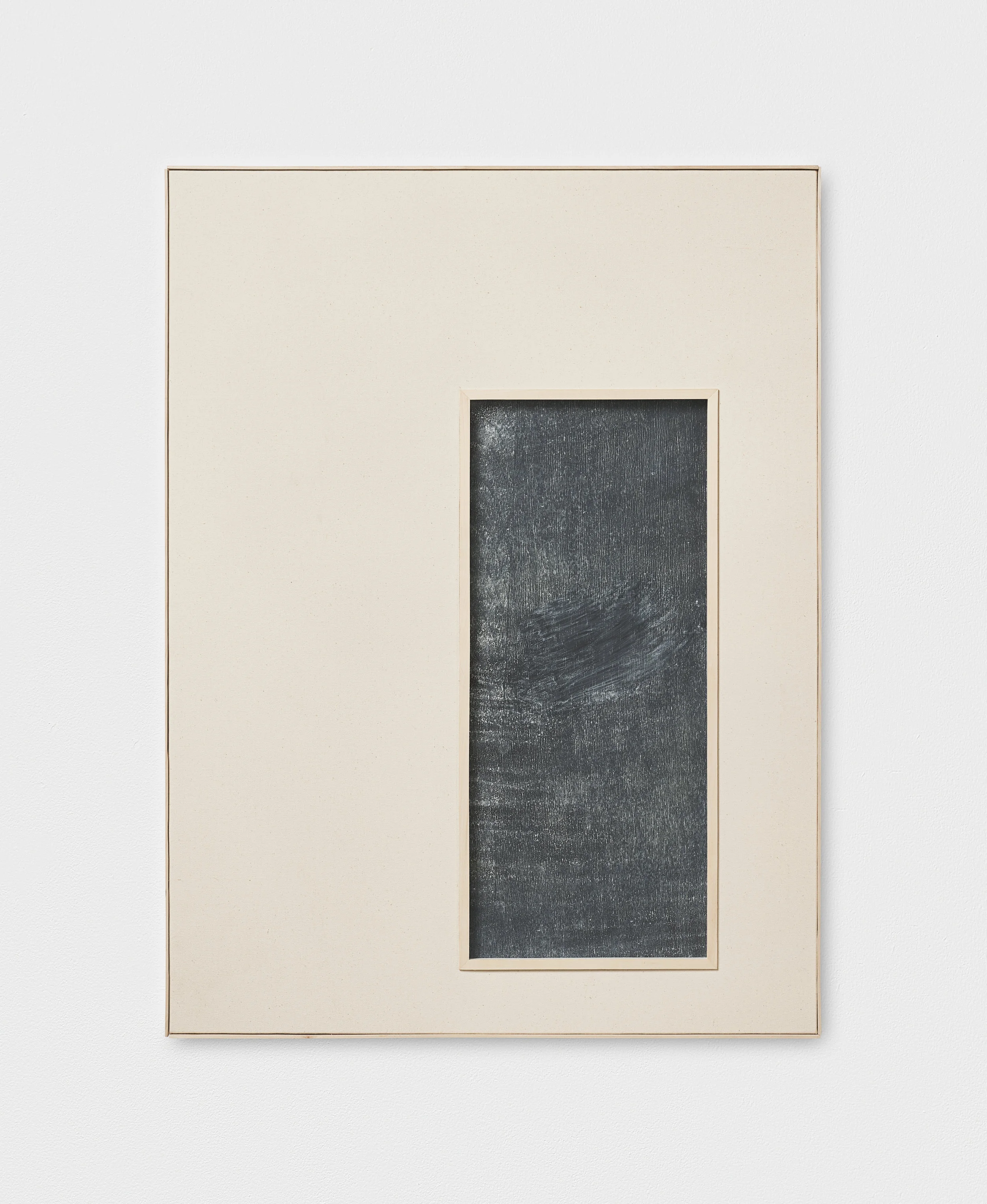 L. S. S. L. D. L’ A., XIX | 2016 | Leinen, Kreidetafellack hinter Glas, Künstlerrahmung | 81 x 61 x 3.5 cm | ©GALERIE ALBER