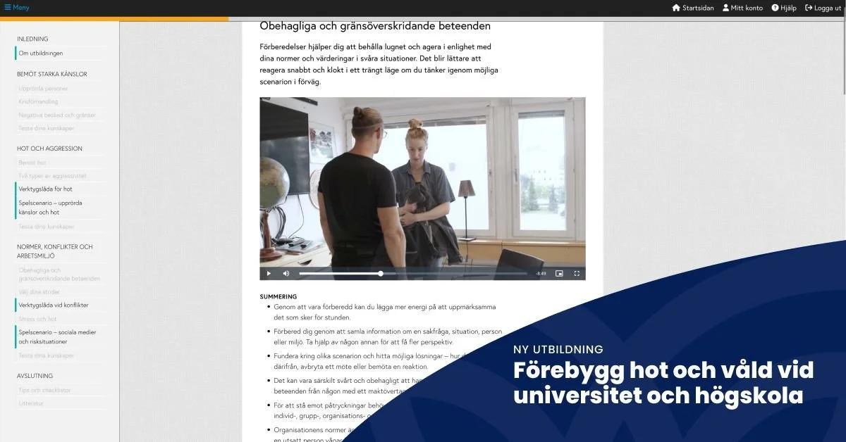 Hot och våld vid universitet och högskola