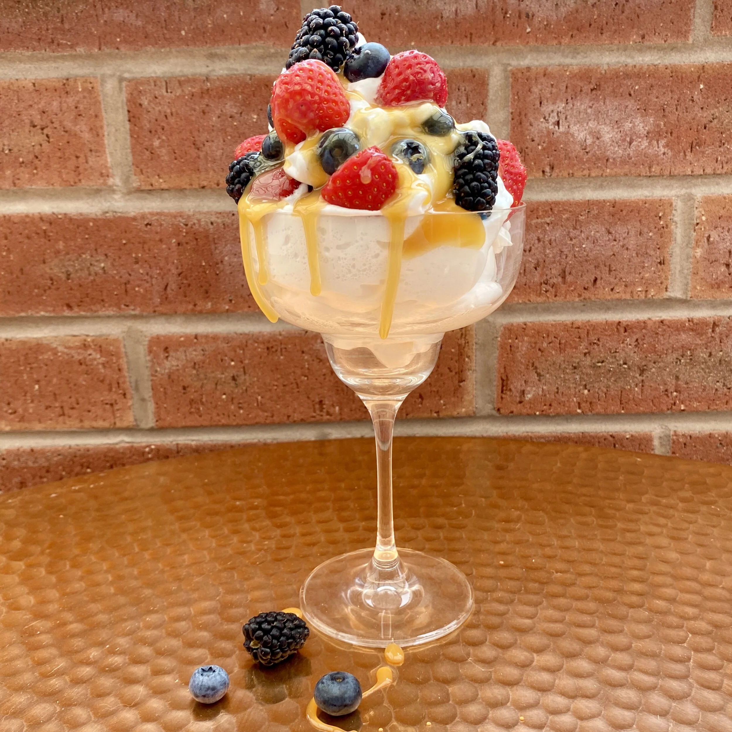 Creamy mousse loaded with cacao chunks &amp; fruit