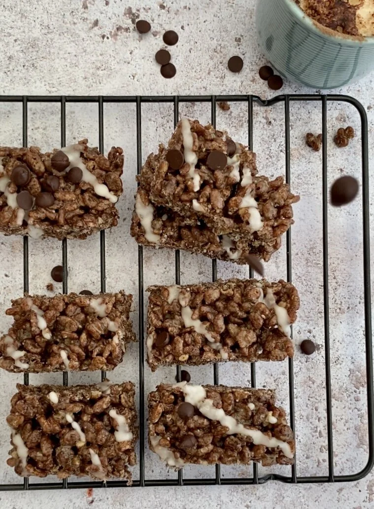 Grown-up double chocolate krispie cakes