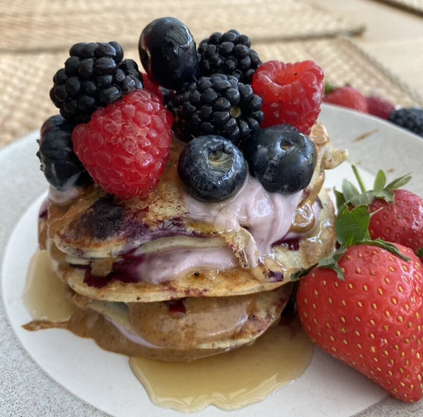 Blueberry &  Almond Butter Pancakes