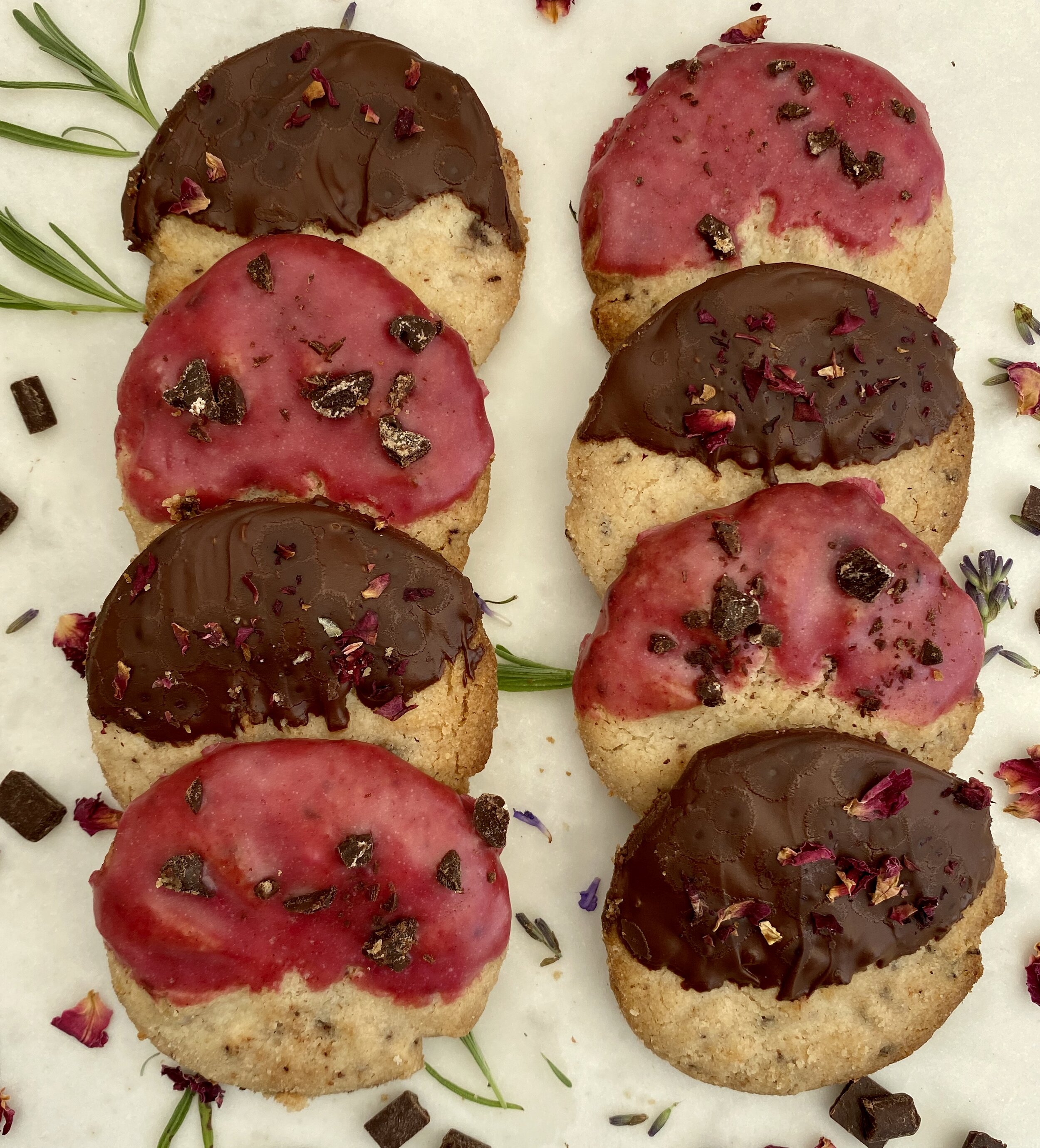 Sweet Rose &amp; Cardamon Chocolate Biscuits