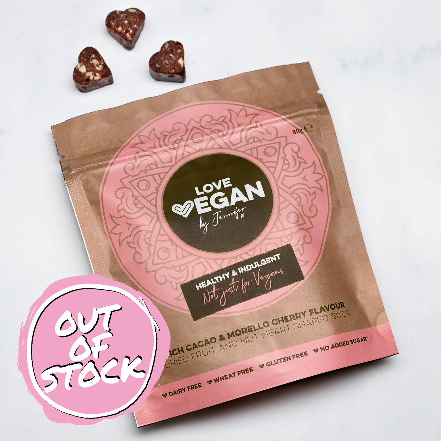 Rich Cacao and Morello Cherry Heart Shaped Bites 10 Bag Pack