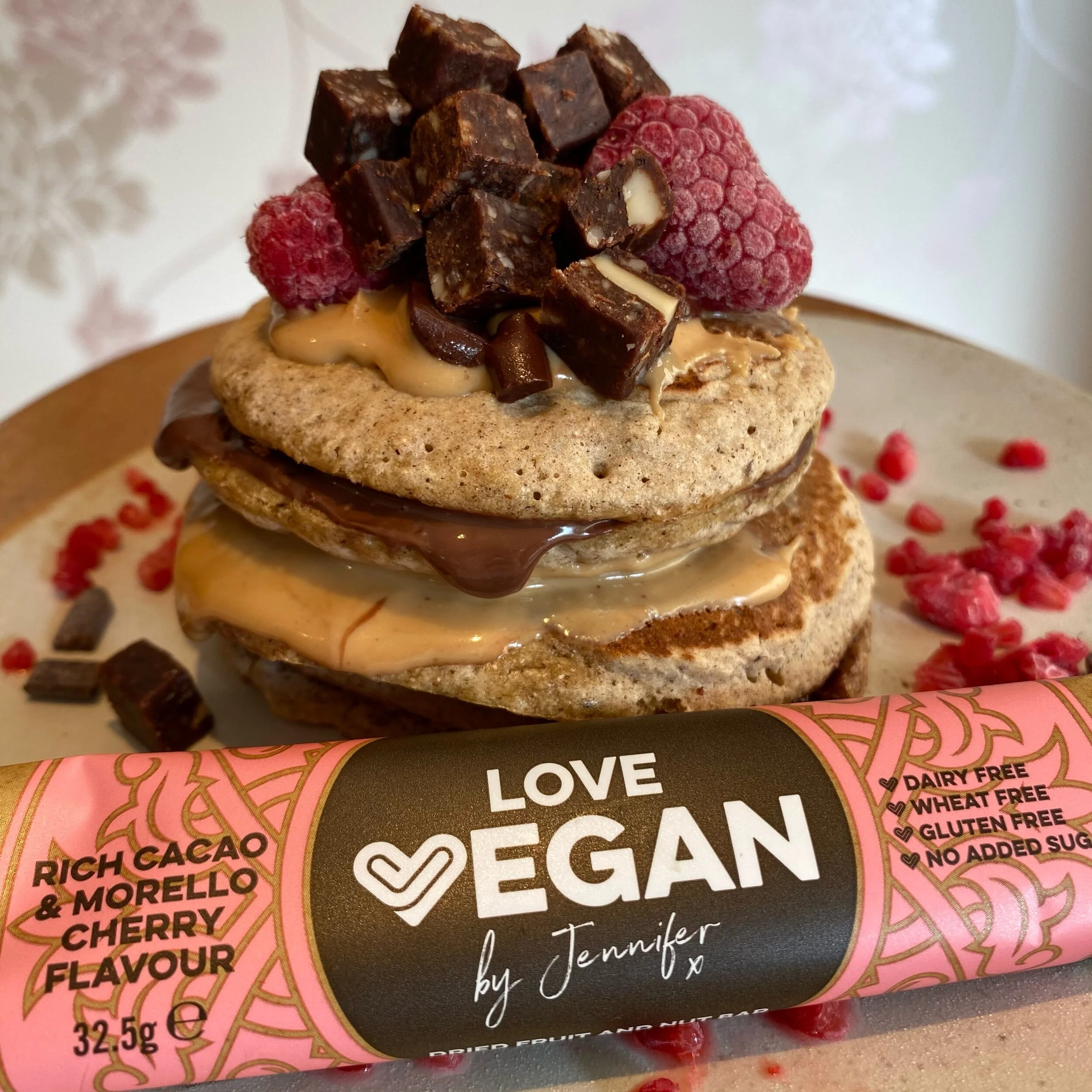 Chocolate and peanut butter pancakes