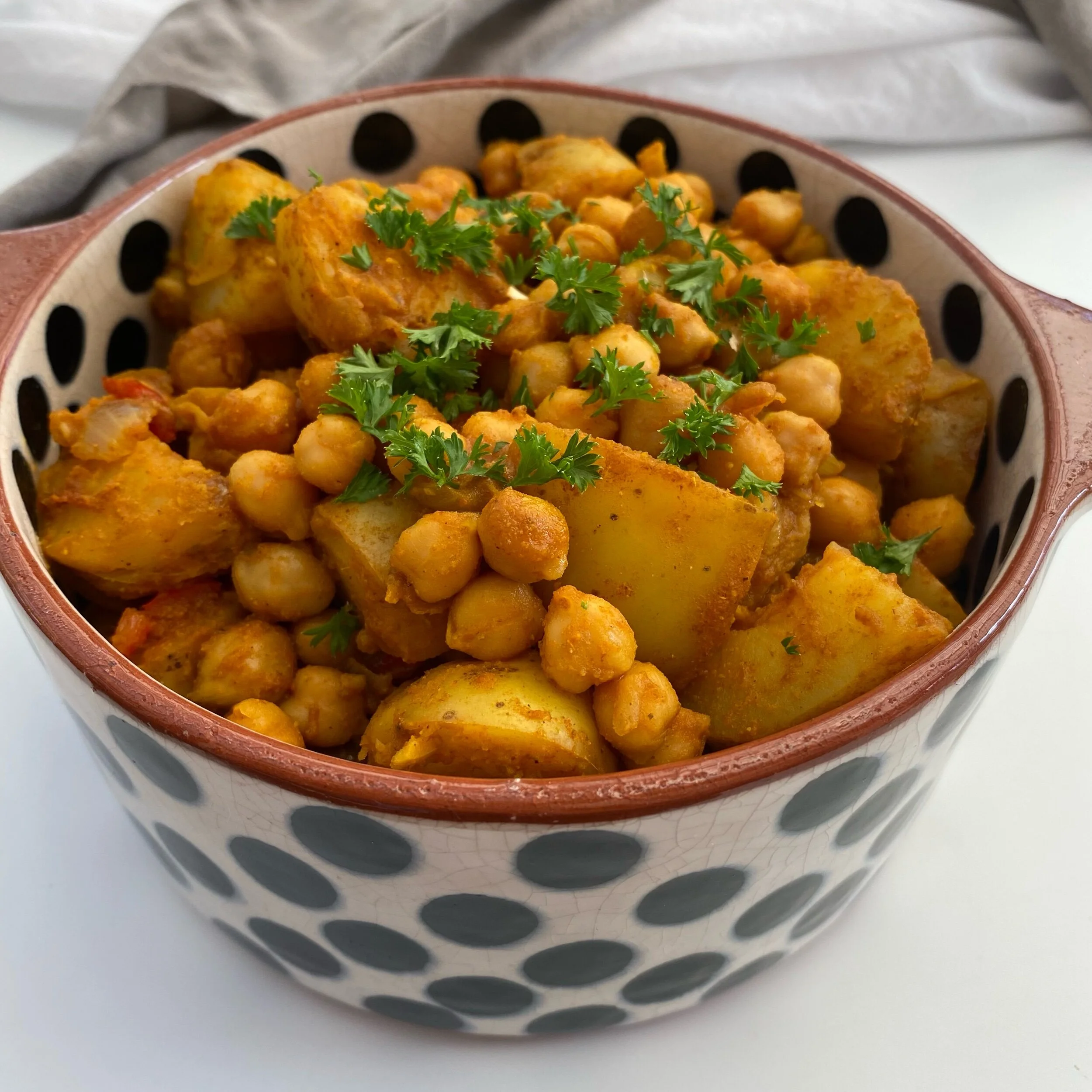 Aloo Chole (potato and chickpea curry)
