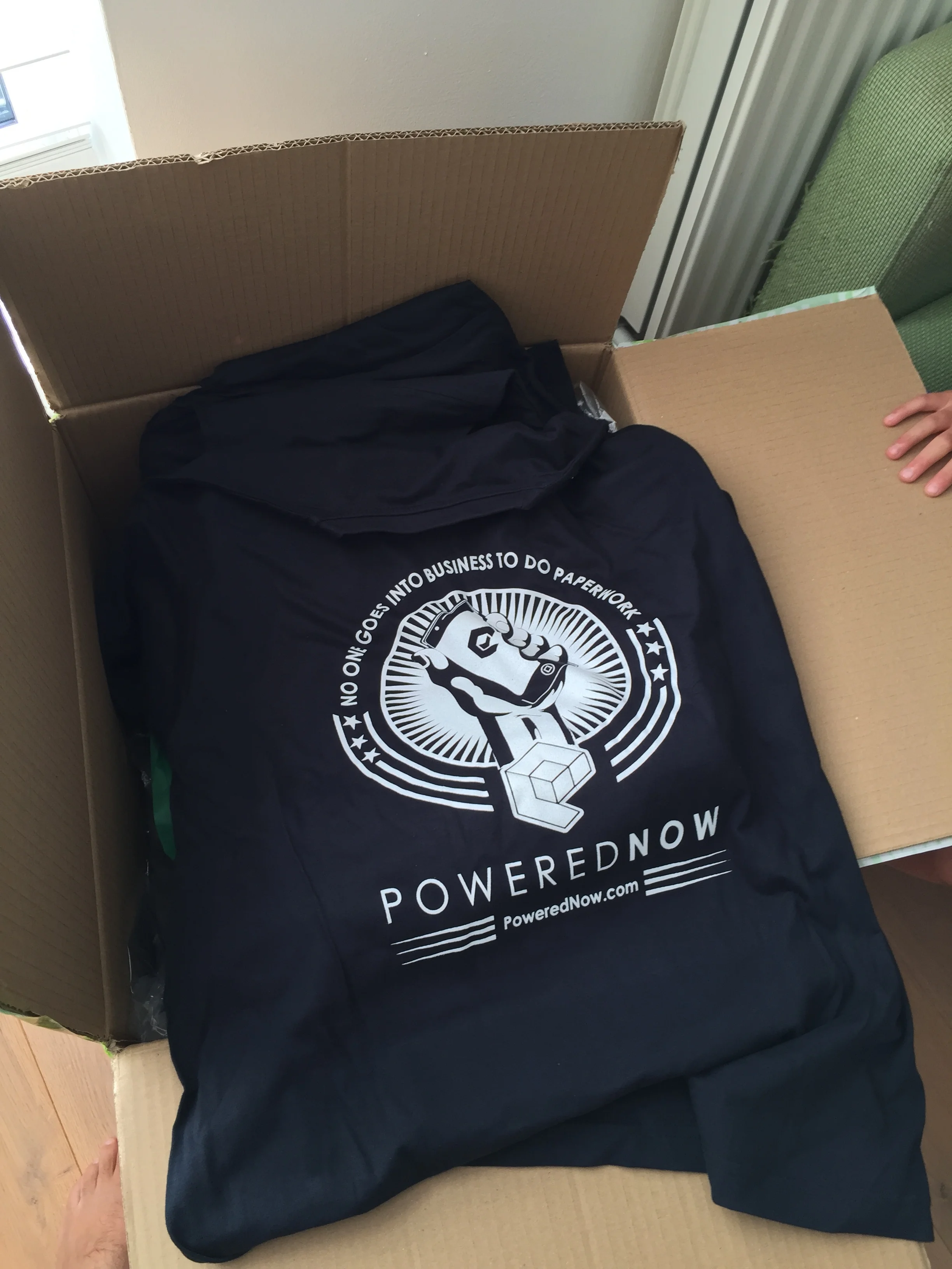 Our biggest outlay, a box of T-Shirts