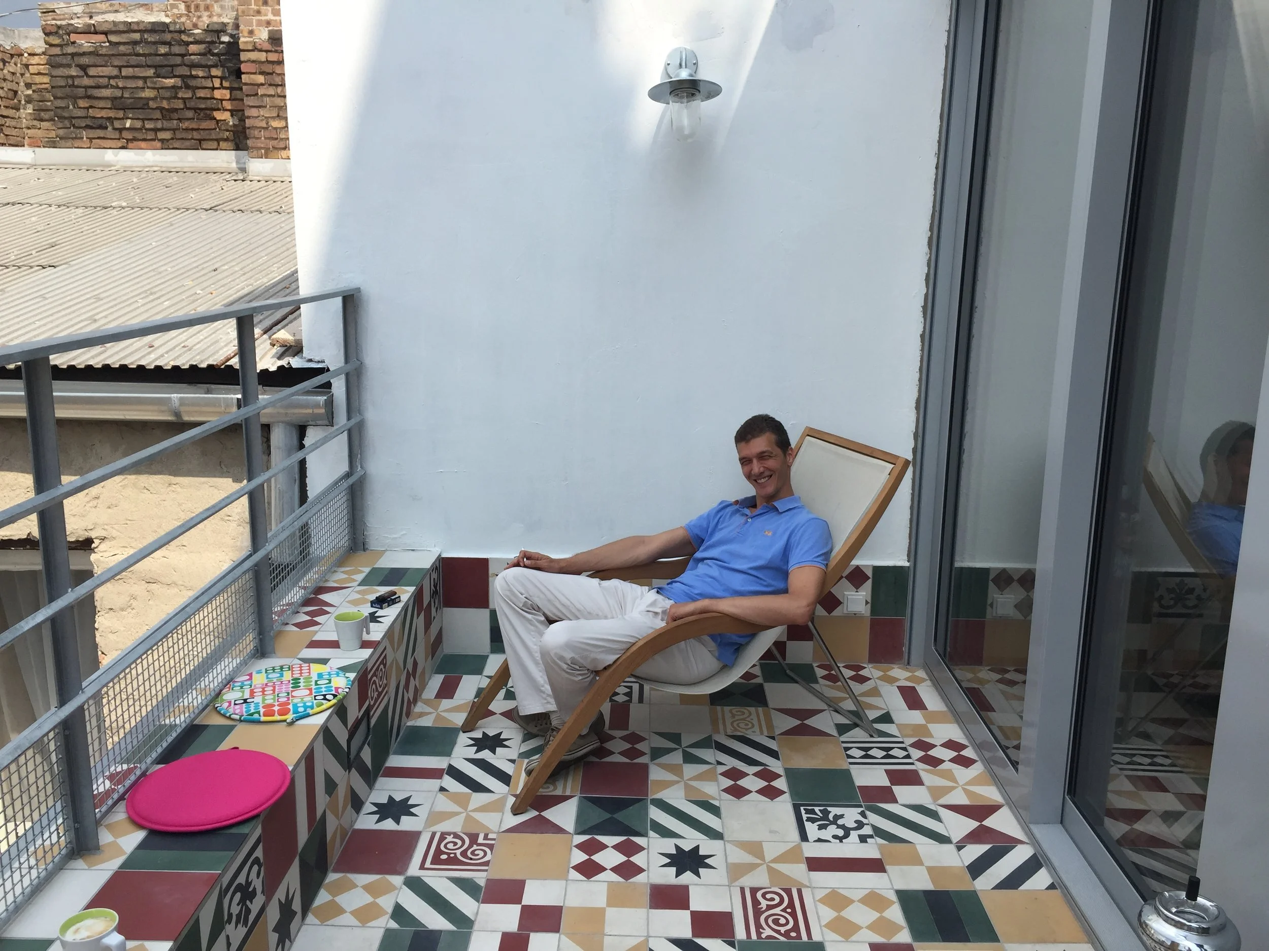Zoltan relaxing after a hard day coding