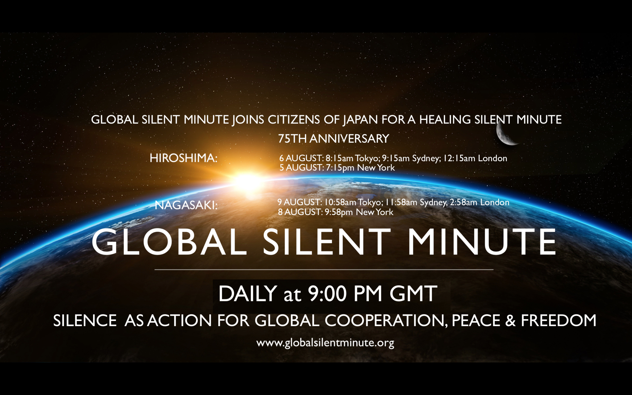 Silent minute for Hiroshima and Nagasaki - 5-9 August