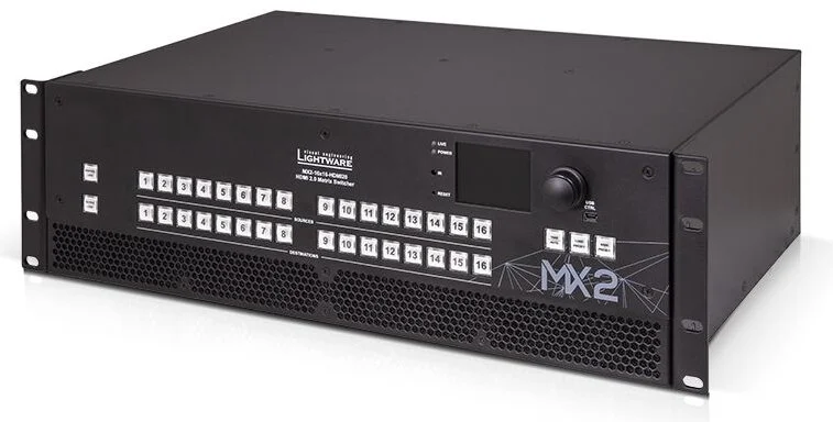 Lightware MX2-16x16-HDMI 2.0 mit redundanter Stromversorgung