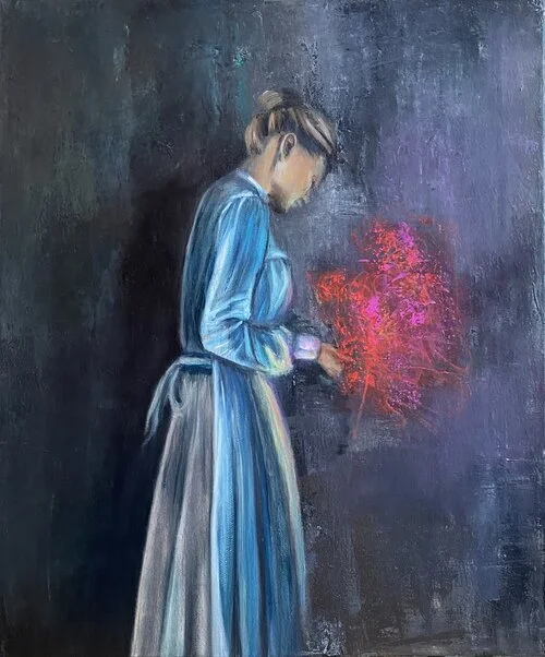 Kerstin Dzewior, The Gift 2021, 80 x 50, Öl Leinwand