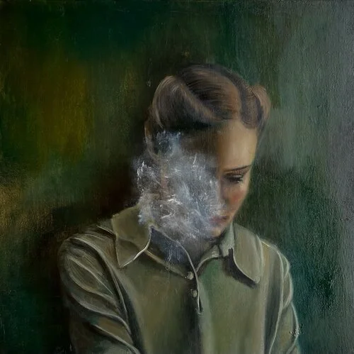 Kerstin Dzewior, Durch Sie, 2020, 50 x 50, Öl Leinwand