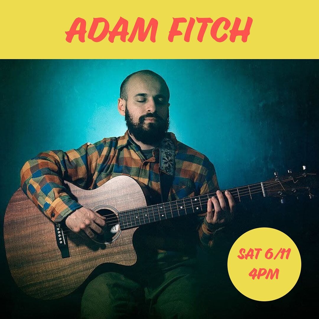 Indie folk artist Adam Fitch will be on the stage this weekend! Adam will be starting just after 4pm. The tables all filled up last weekend, so picnic blankets are encouraged!

In the meantime, Adam&rsquo;s music can be found on all the major music p