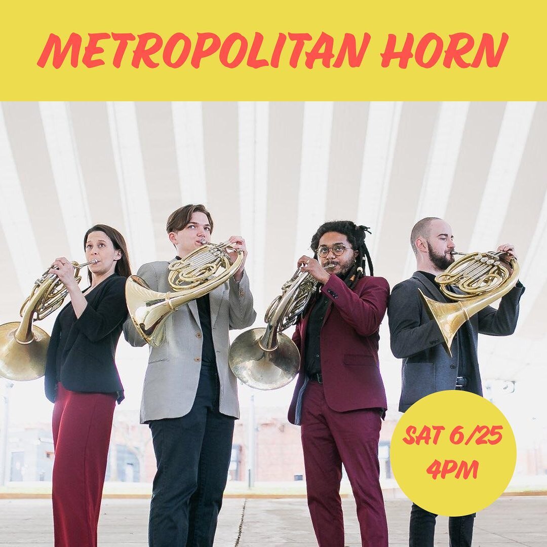 Metropolitan Horn (@mha_quartet) is coming to the farm this weekend! It looks like the first weekend of the summer is going to be a hot one! Bring your picnic blanket and grab some cool drinks at the market or @abandonedcider. Music starts just after