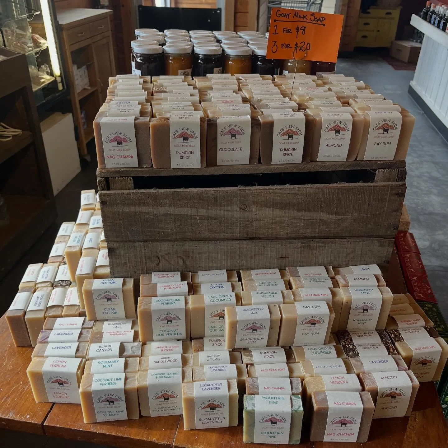 This Thursday-Sunday come get a bar of goat milk soap from @catsviewfarm and we&rsquo;ll give you some of our Goat Snack Funds! A bar of soap will come with $1 in quarters for feeding the goats. We take care of the goats and you get to give them a li