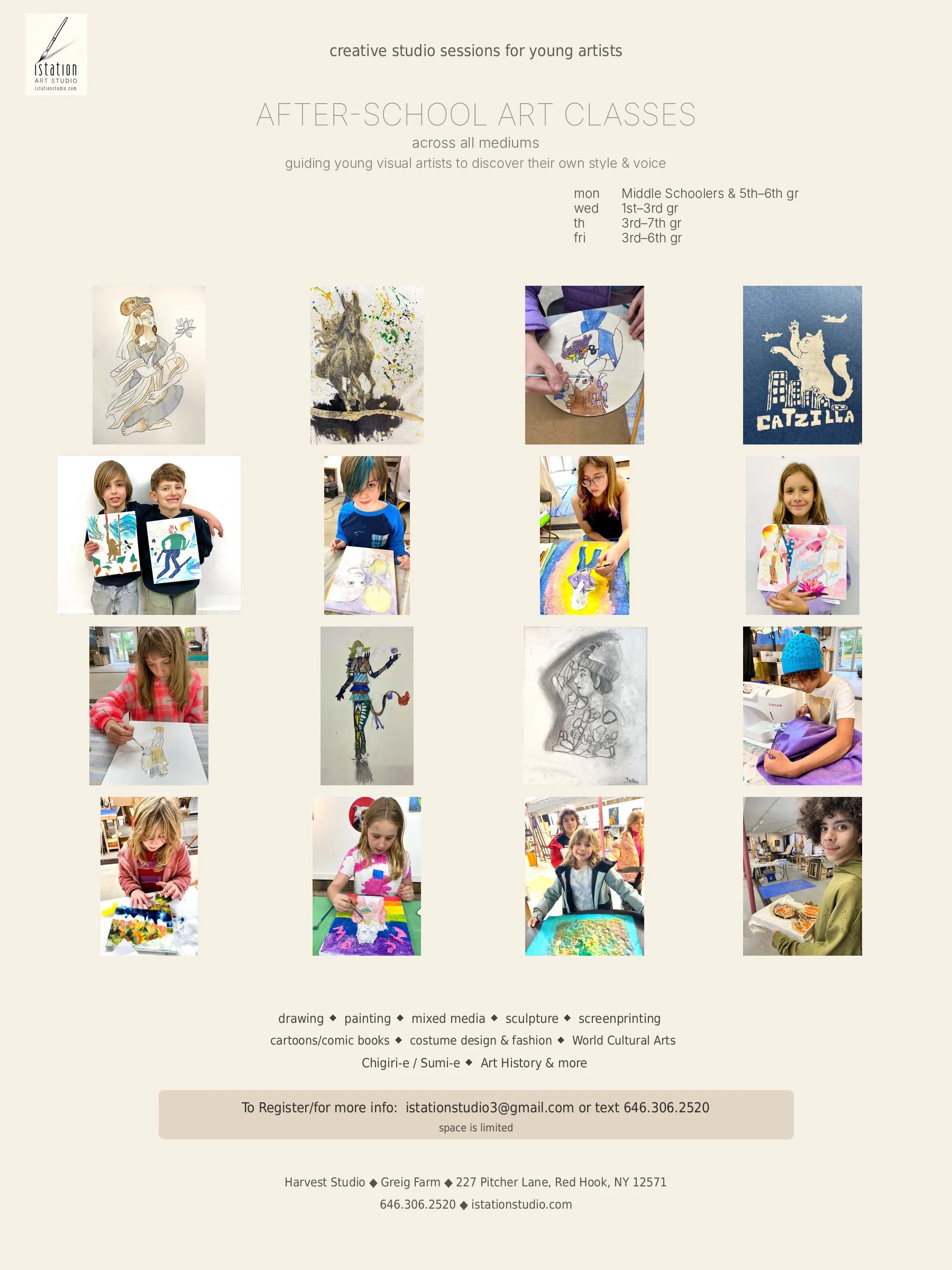 After-School Art Enrichment Classes - Istation Art Studio (in Harvest Studio Space) (Copy)
