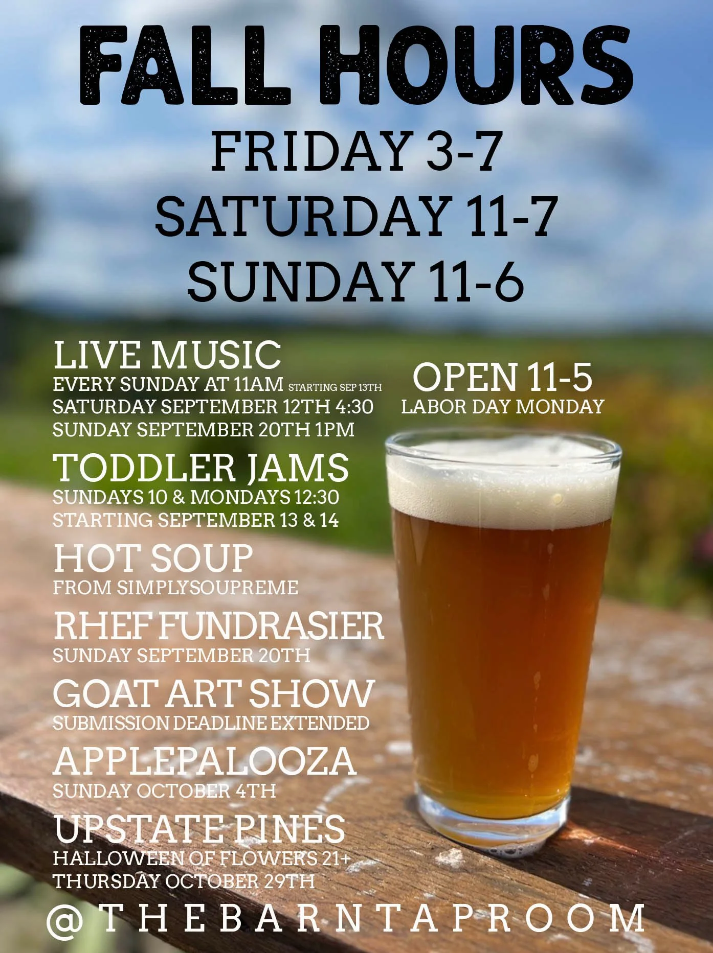 Fall Events at The Barn Taproom