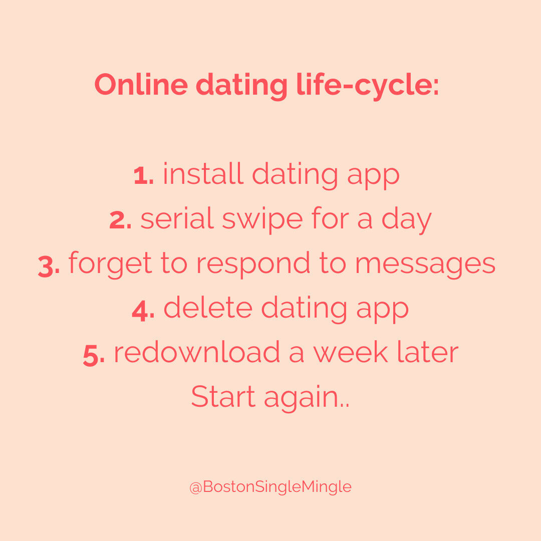 It's time to stop the cycle! 2 of April's events are already sold out - link in bio for seats at the other 8!

#datinghumor #onlinedating #bostonevents