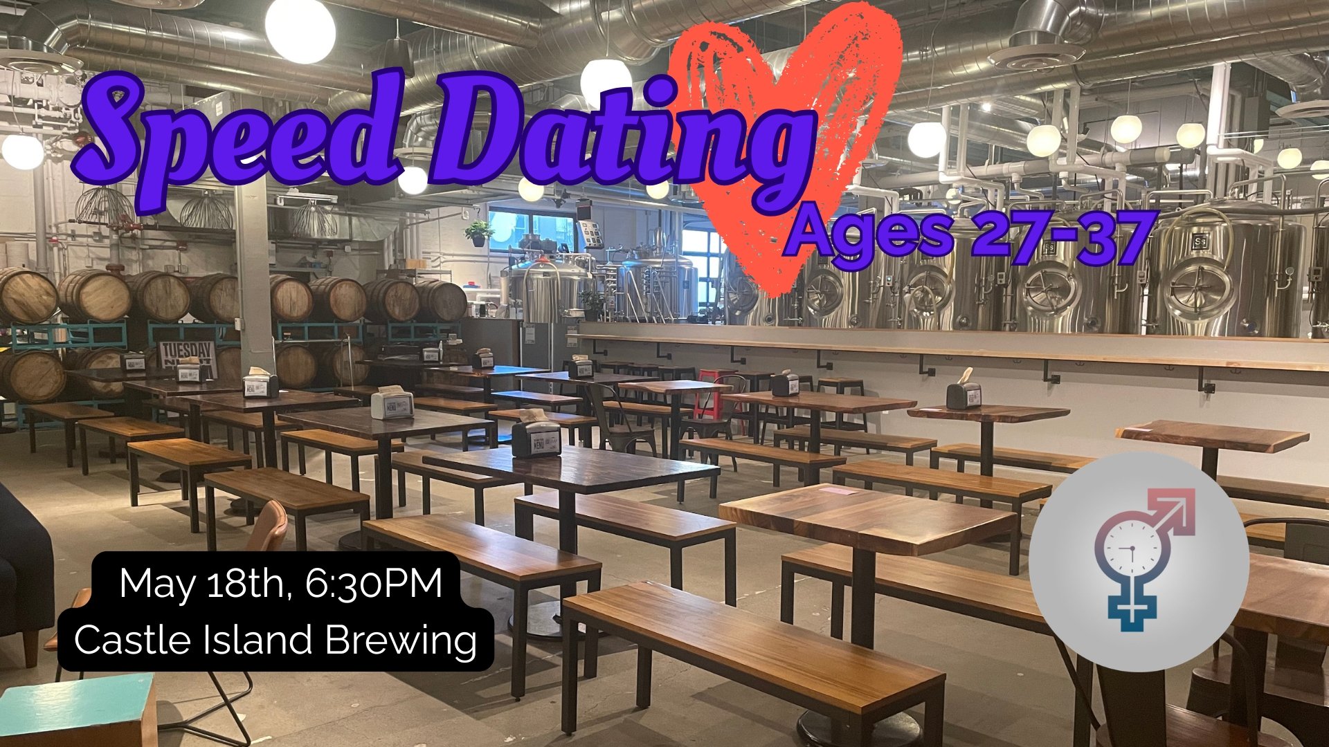 Monday, May 18th: Speed Dating at Castle Island Brewery! (Ages 27-37)
