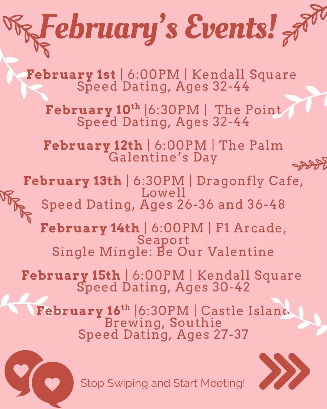 Cold outside, Hot inside! This year our annual Valentine&rsquo;s Bash is at @f1arcadeusa in the Seaport! Mingle with Boston&rsquo;s best singles and race them - we have access to the race simulators, bringing new meaning to a speed date! 

Prefer act