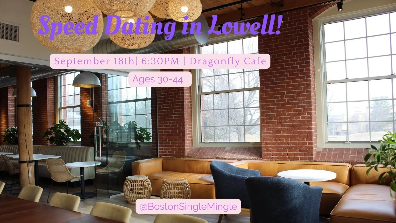 Friday, September 18th: Speed Dating in Lowell! Ages 30-44