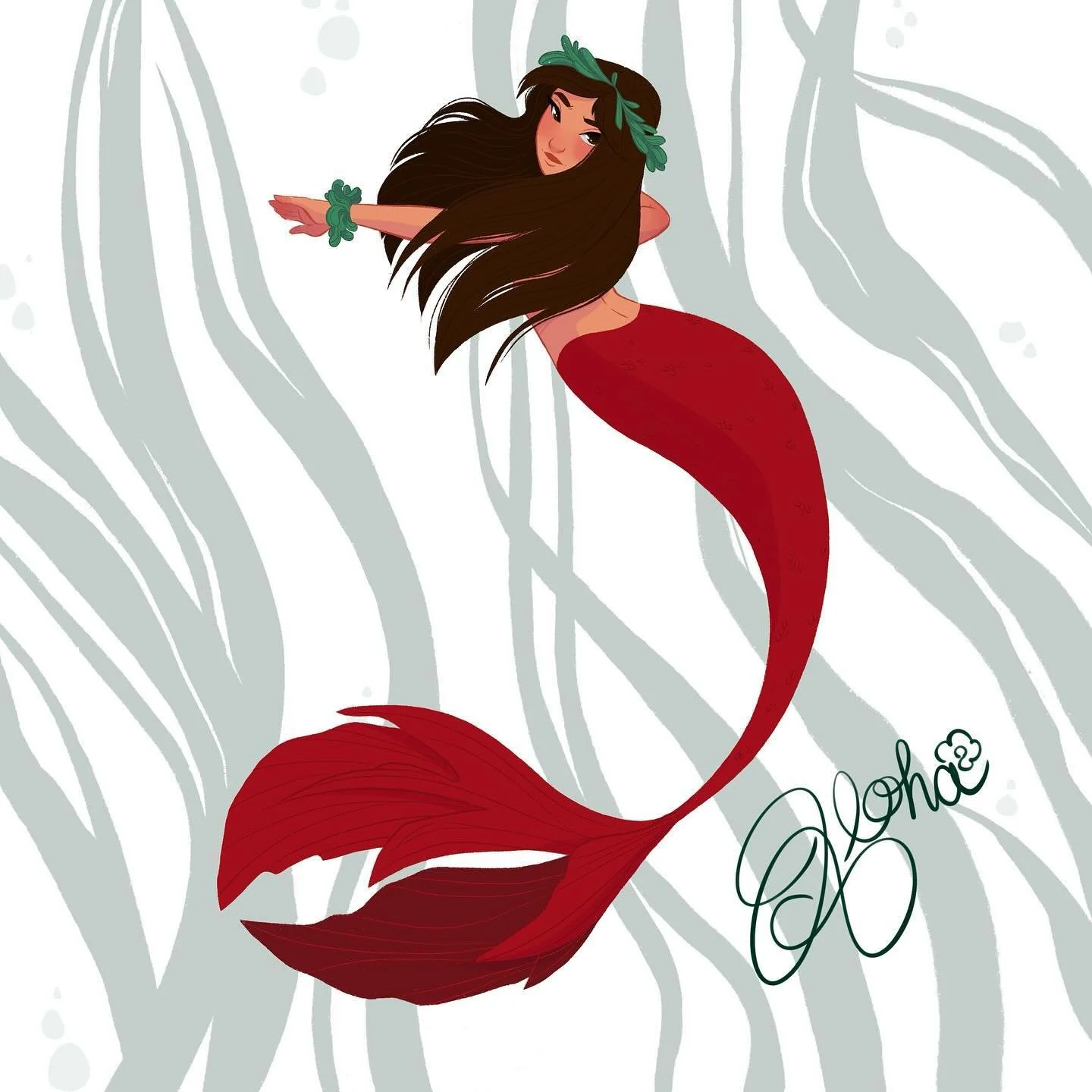 Aloha! Well, here&rsquo;s my hello and goodbye to this year&rsquo;s Mermay! I always try to do one prompt and I&rsquo;m very happy to actually get this done on time. Hope everyone had a great time creating, wish I had more time to contribute more, bu