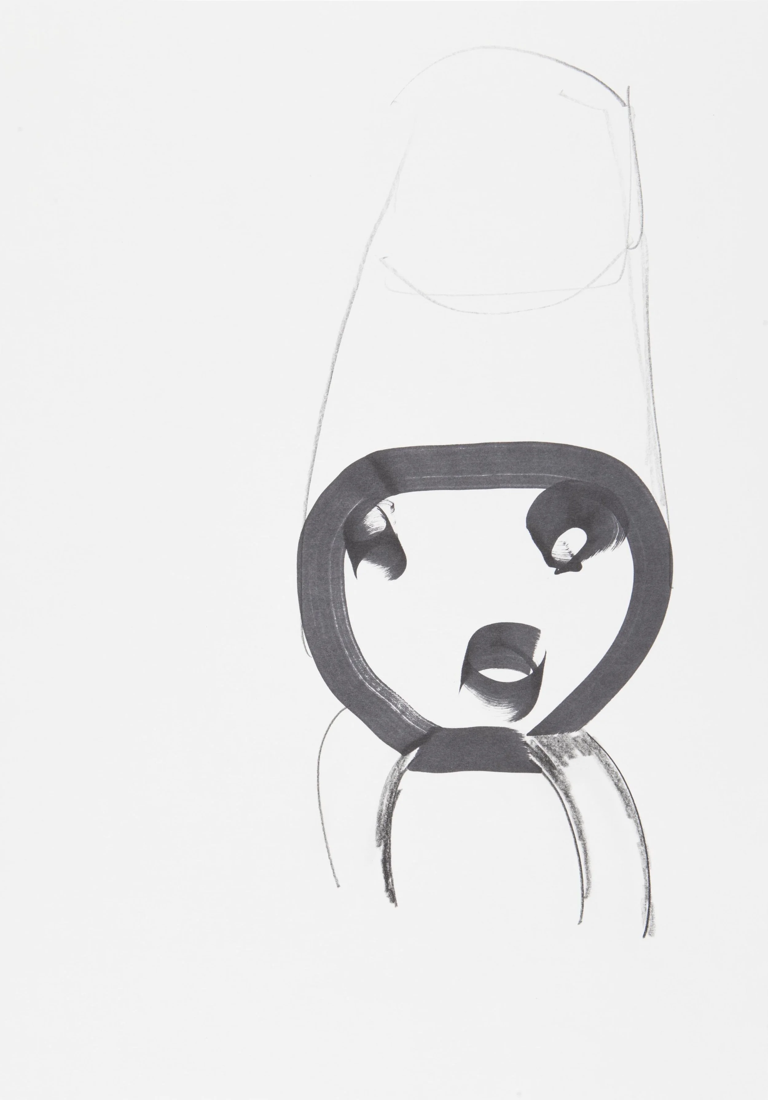p pencil and marker on paper, 50 × 35 cm
