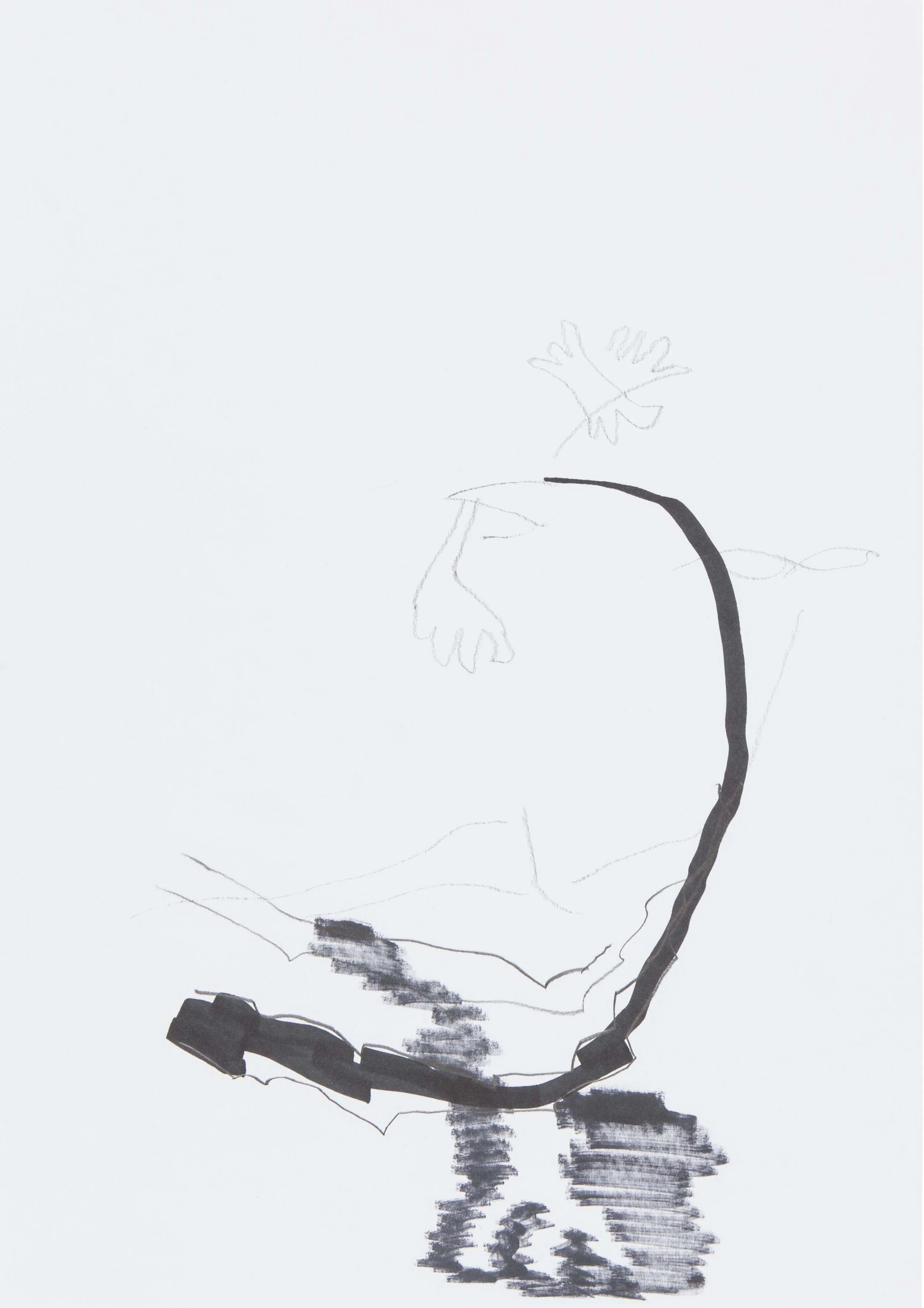 g pencil and marker on paper, A3