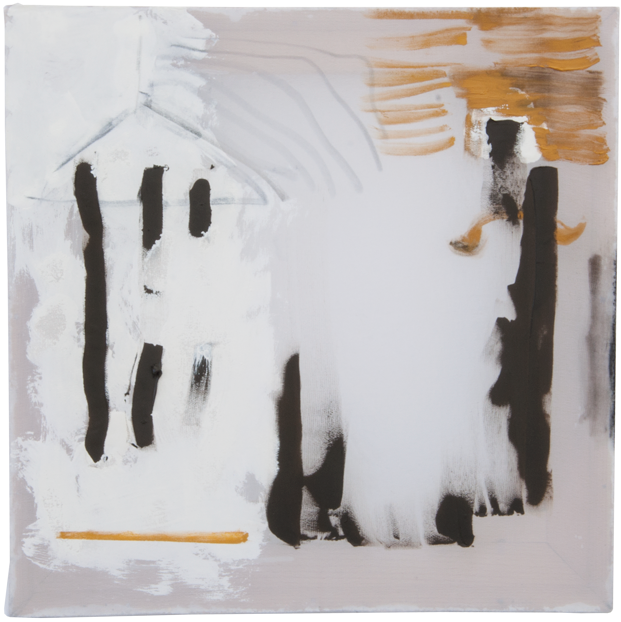 Untitled oil and charcoal on polyester, 40 x 40 cm