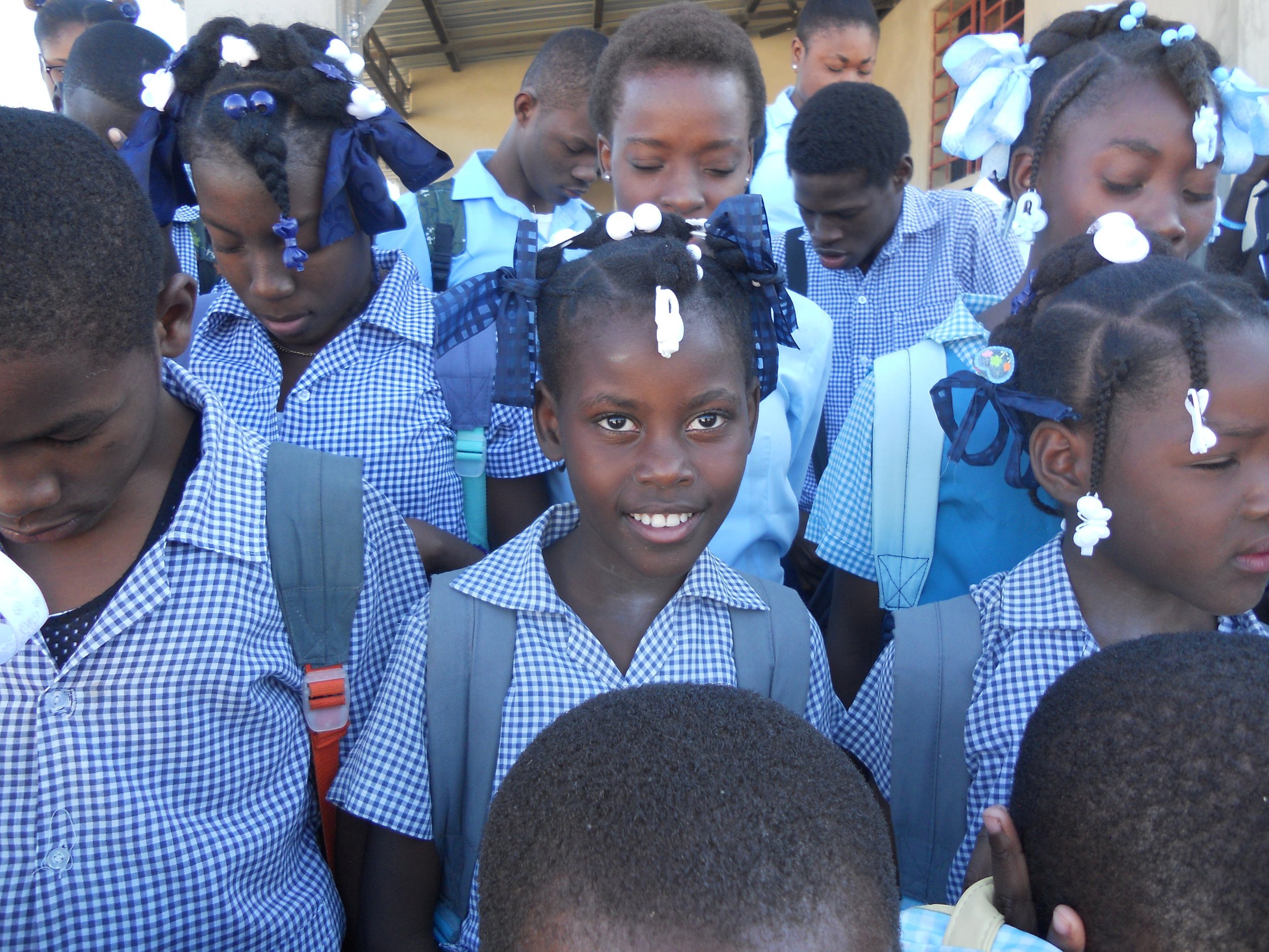 Children from the orphanage on their way to school.