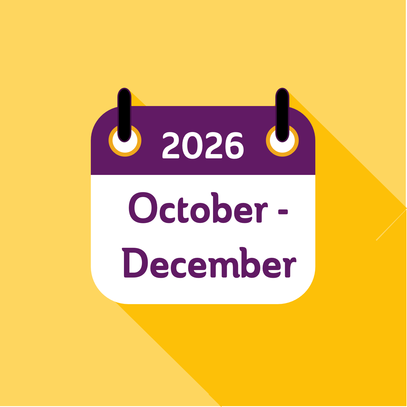Key dates for your diary October - December 2026
