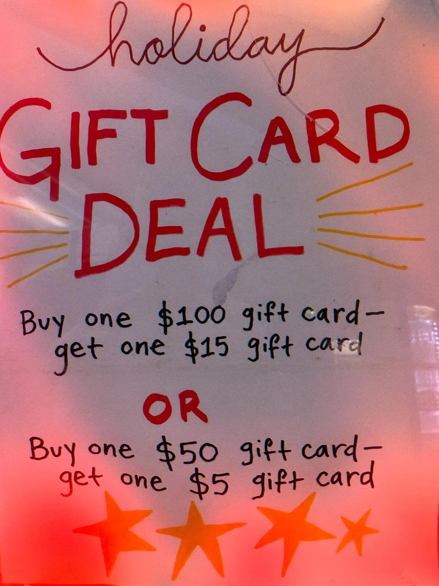 It&rsquo;s that time of year again! Y&rsquo;all come grab a gift card for the holiday season! ⛄️🎄