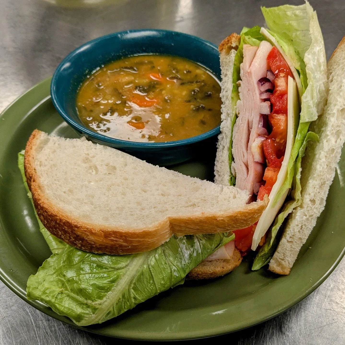 Nothing better on a rainy day than a hot bowl of soup and a sammie! Our deli crew makes 'em both from scratch.