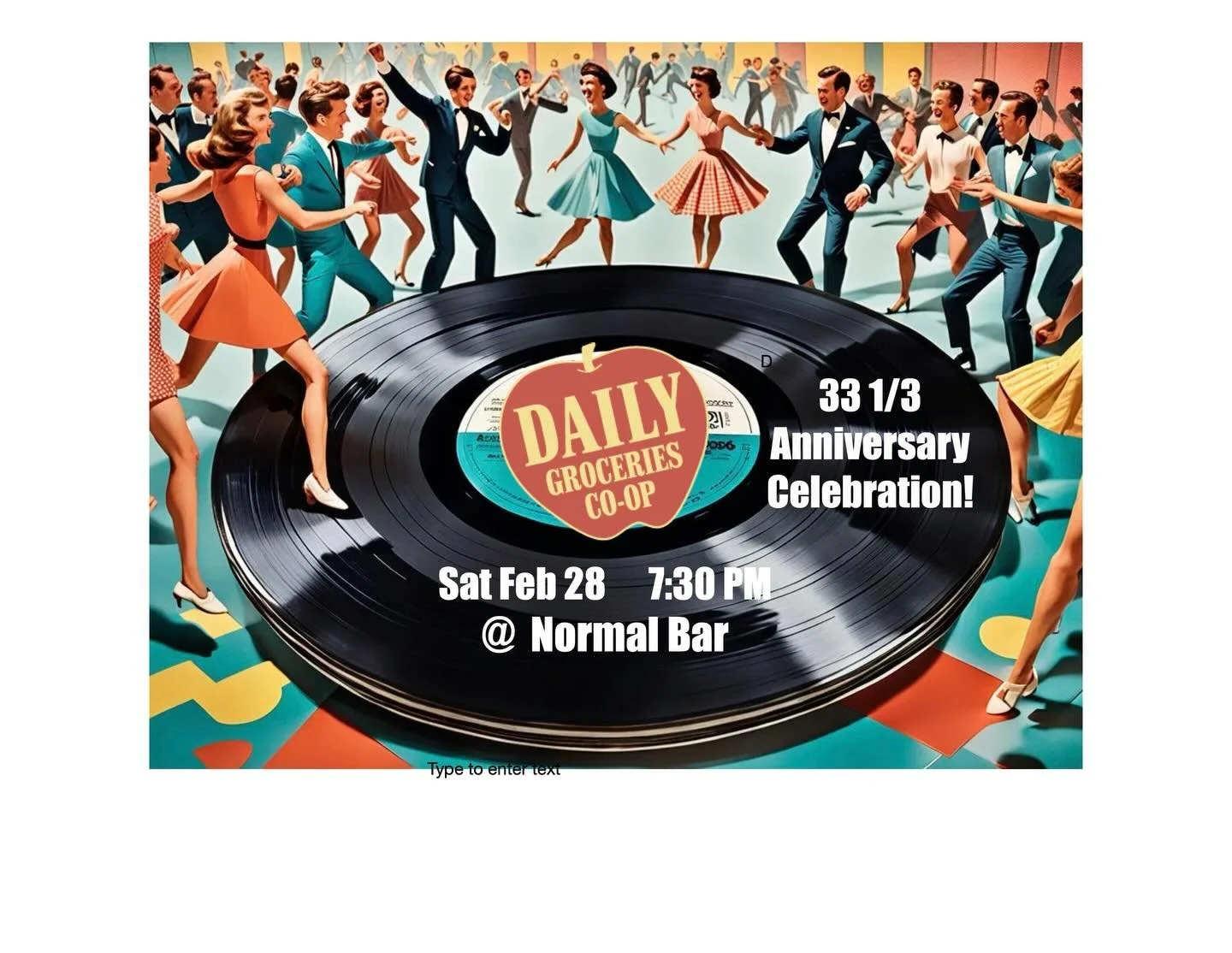 SAVE THE DATE: 2/28, Saturday! Daily Groceries Anniversary and Vinyl Dance Party @normal_bar_athens ! More details to follow, but mark those calendars today!