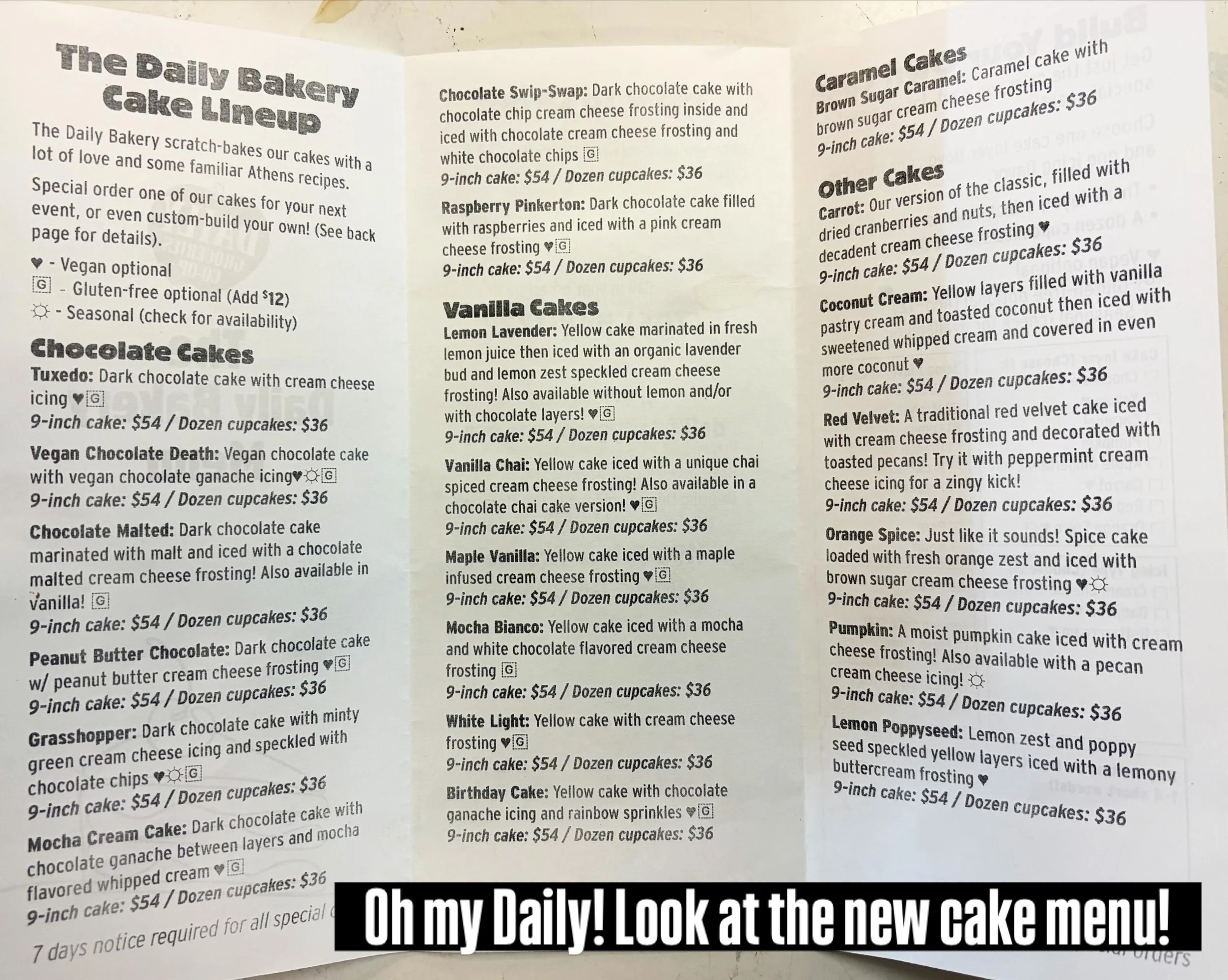 Wow! The new cake menu is out and we are bringing the goods to the neighborhood!🤯