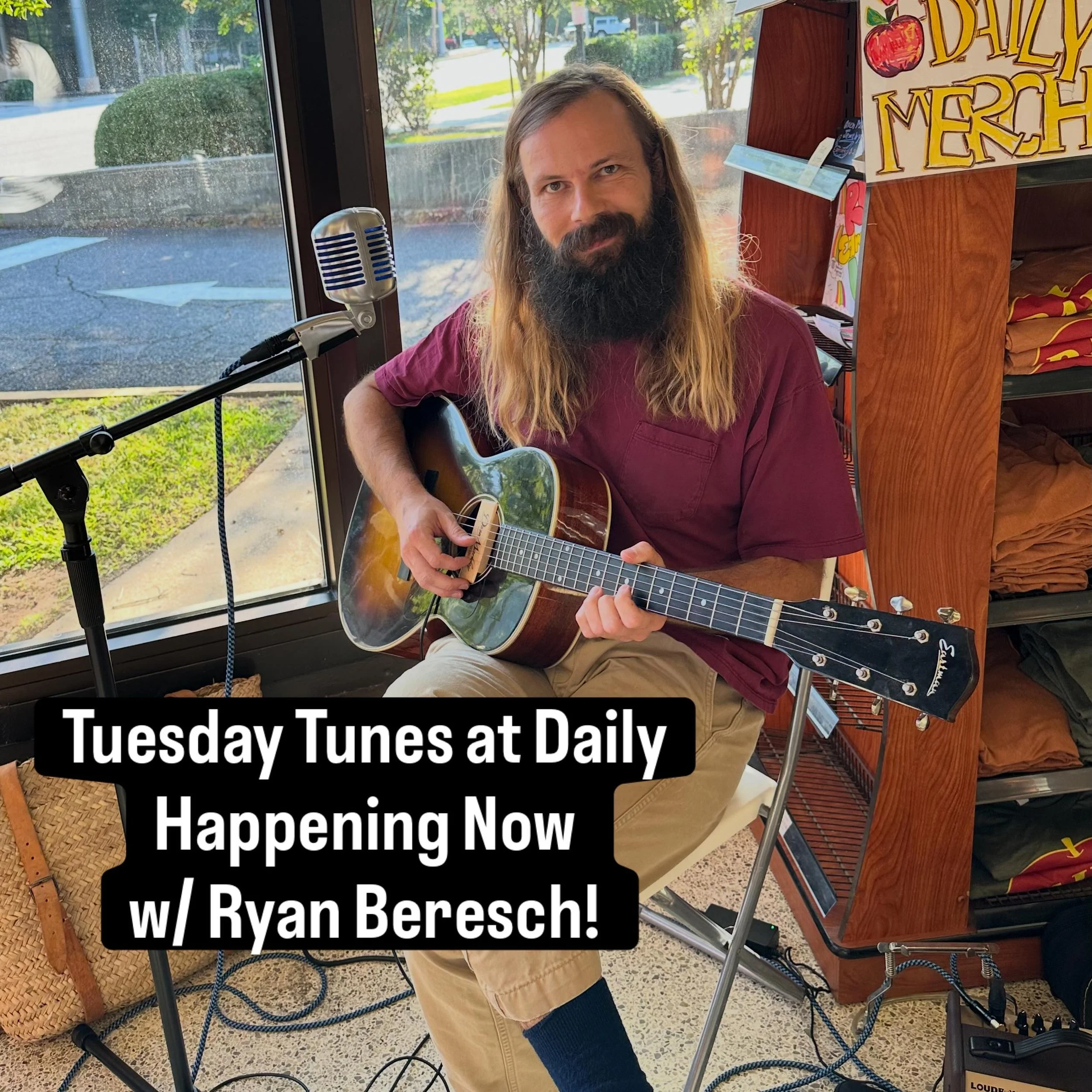 Come on down to Daily and shop local while listening to local songwriters every Tuesday 6-7:30!