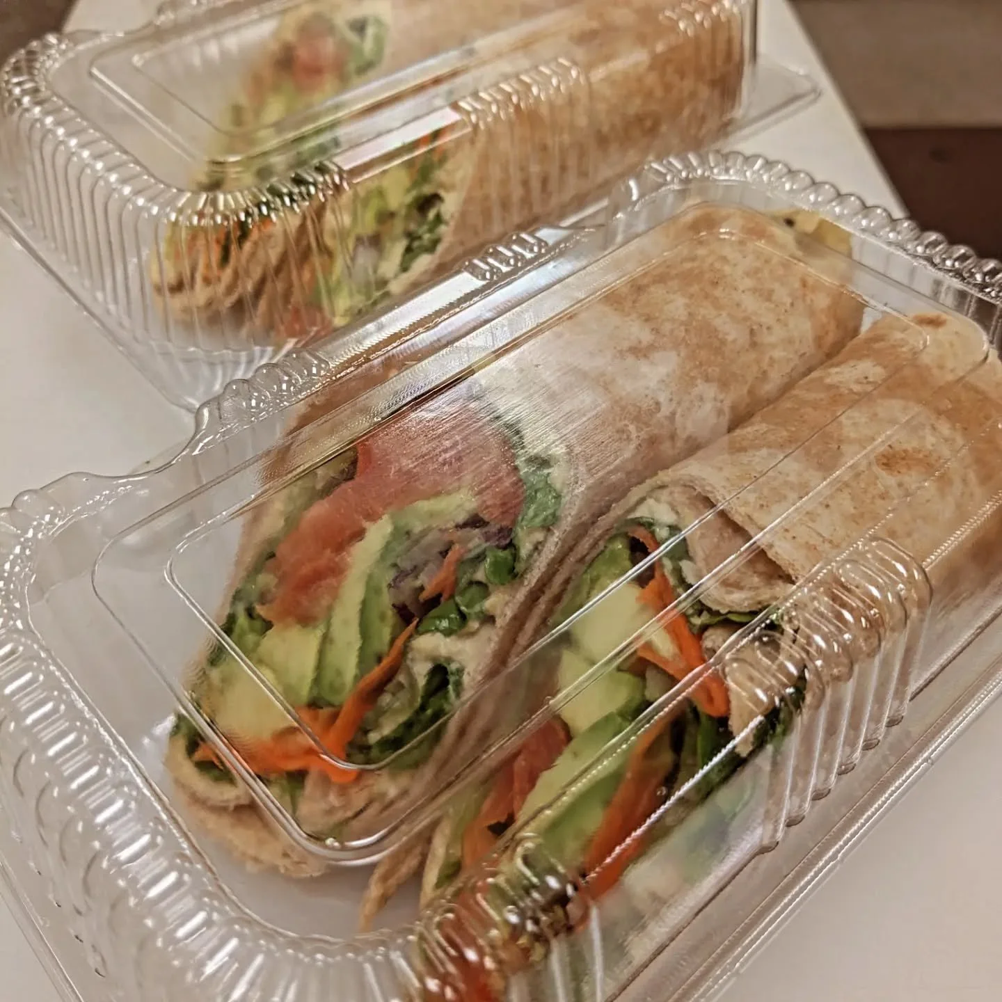 Miss Daily's Original Sammie? It's back, in wrap form! House made Original Hummus, organic avocado, tomato, red onion, and carrot, on a whole wheat wrap! In the deli case now.
