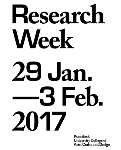 Lecture at Konstfack research week 2017