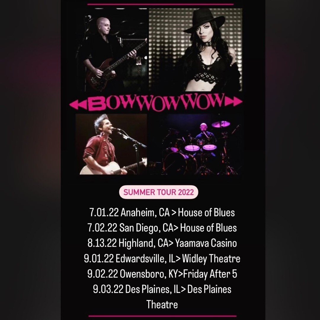 Got some @bowwowwowband shows coming up, starting next week!