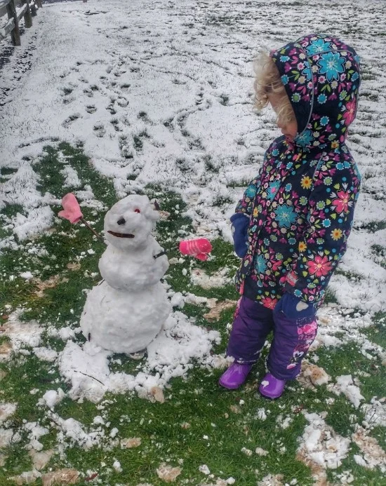 enjoying our teeny tiny bit of snow