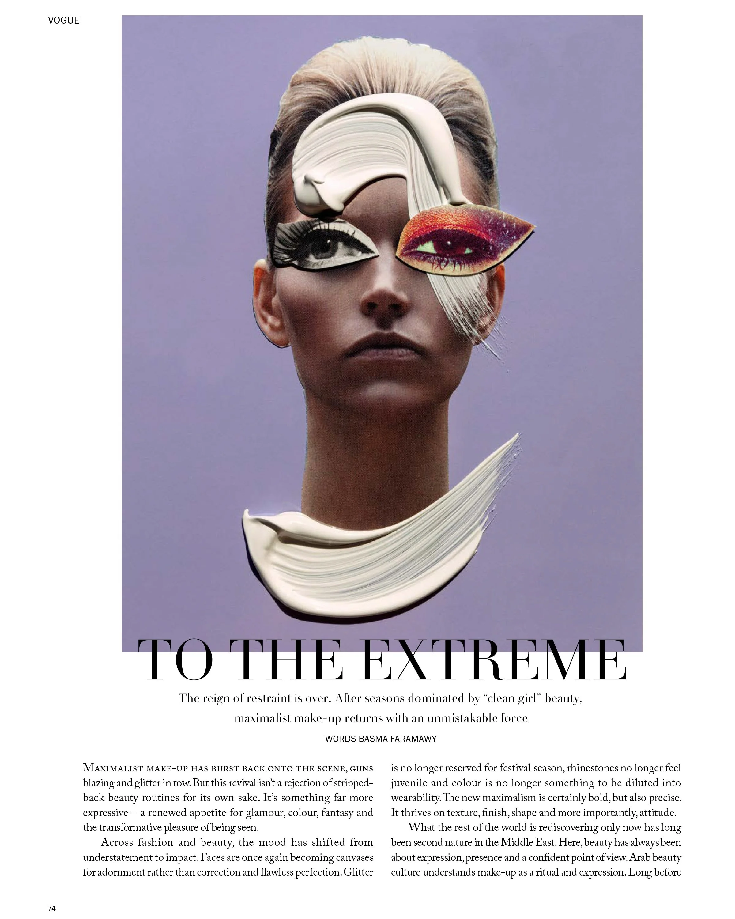 Featured in this month&rsquo;s issue of @voguearabia 

An image from my Swatches with Personality series for their piece on Maximalist Makeup ❤️

If anyone has the ability to get their hands on a print copy of this issue, I would be forever grateful!