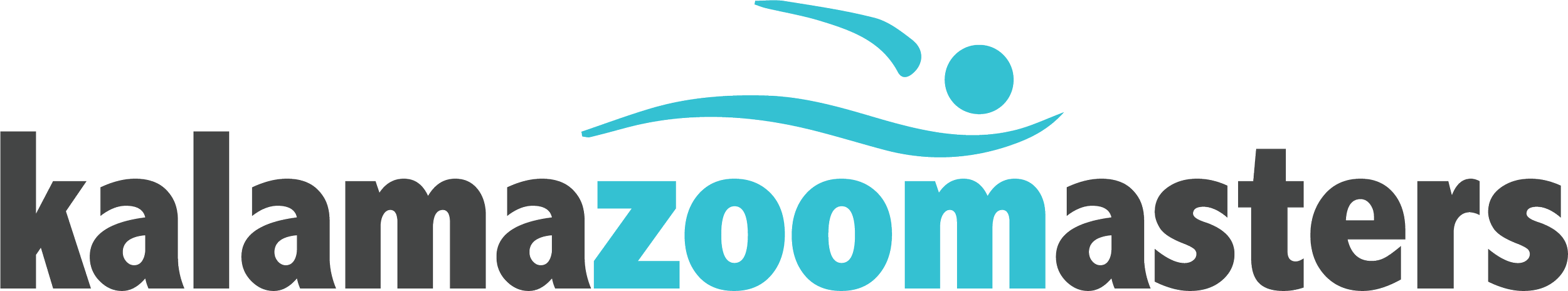 Kalamazoo Masters Swim Club logo – zoom is highlighted in teal