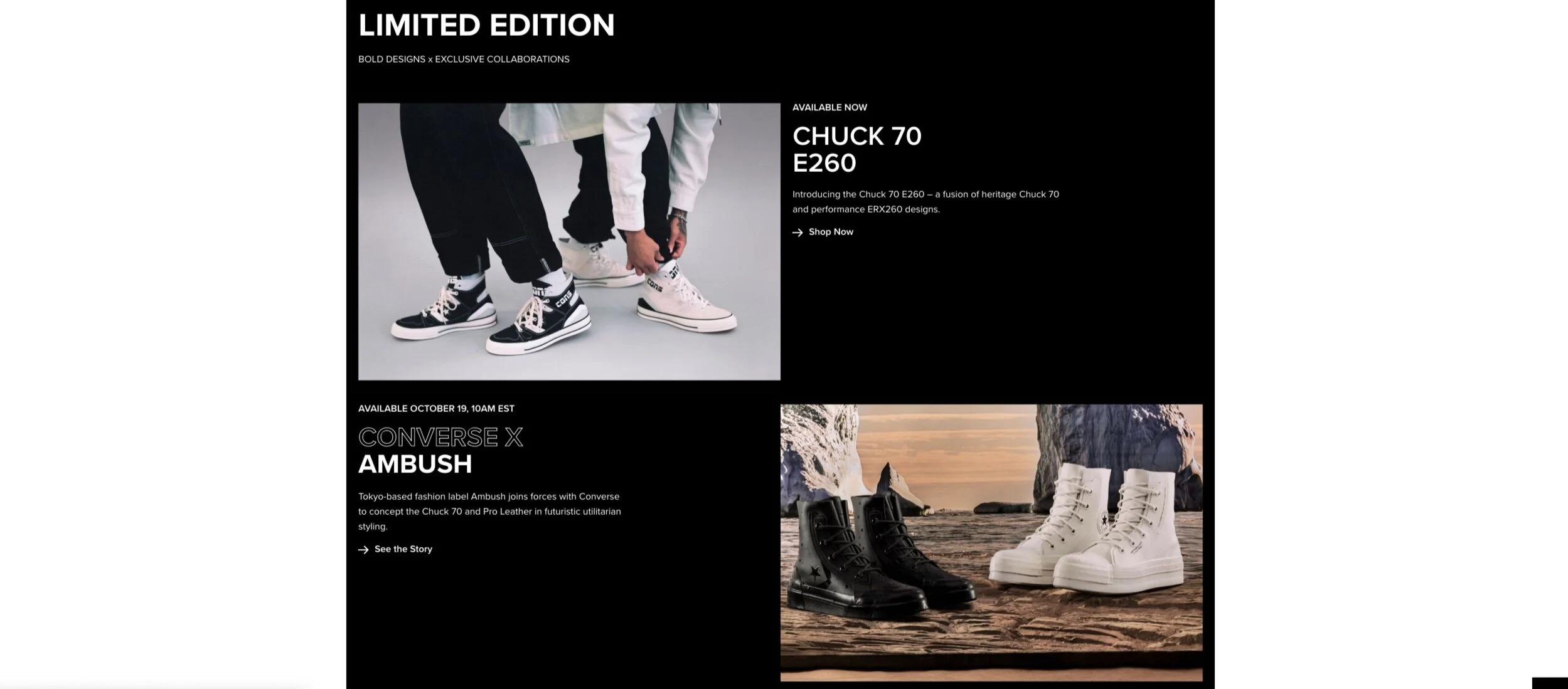 .com execution on the homepage.