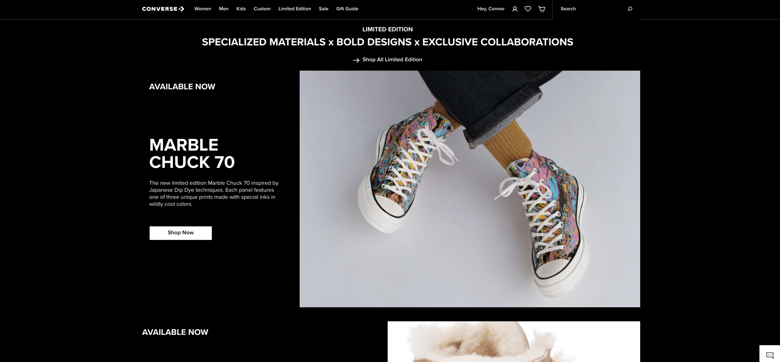 Limited Edition landing page execution.