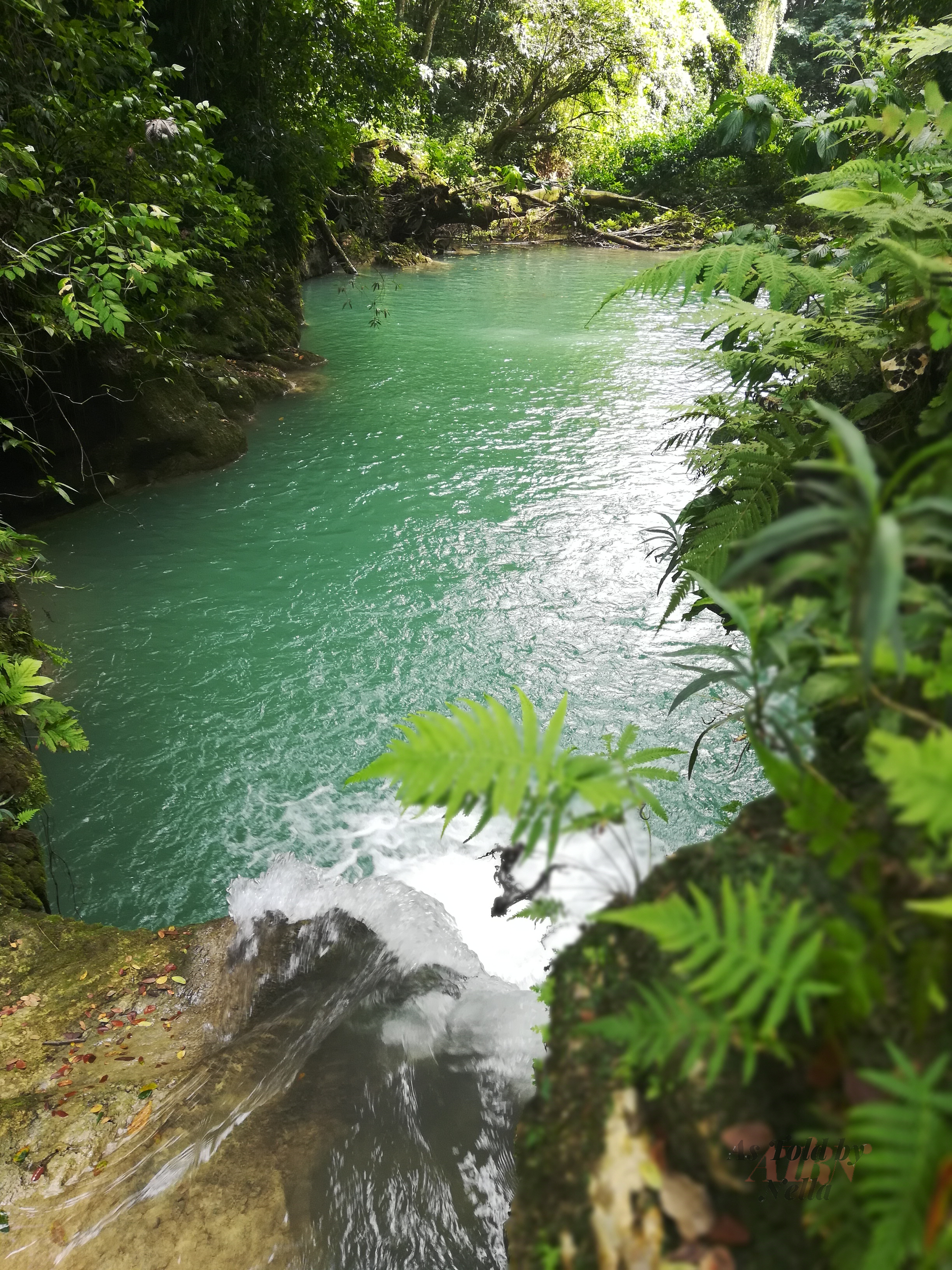 The edge of the waterfall